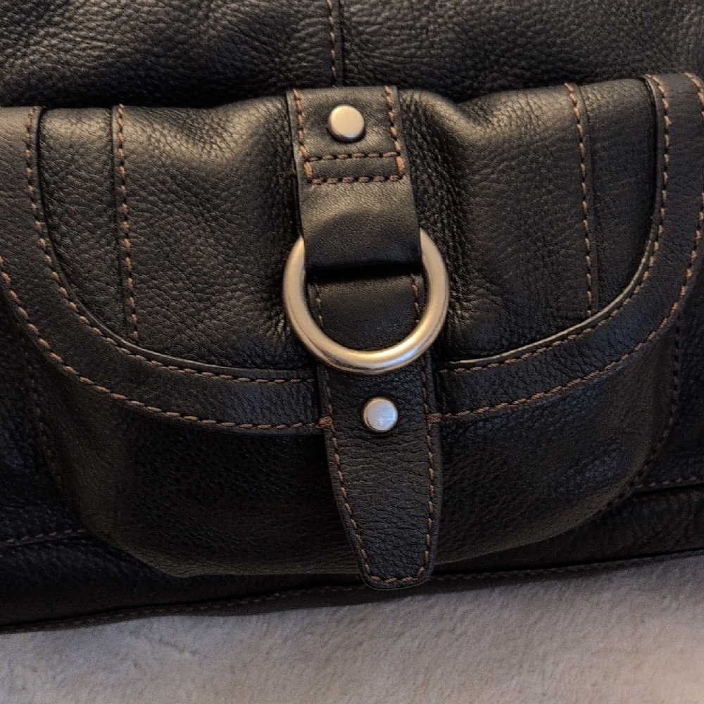 🌼Fossil Set🌼 Black Pebbled Leather Hobo Shoulder Bag & Wallet - Picture 10 of 16